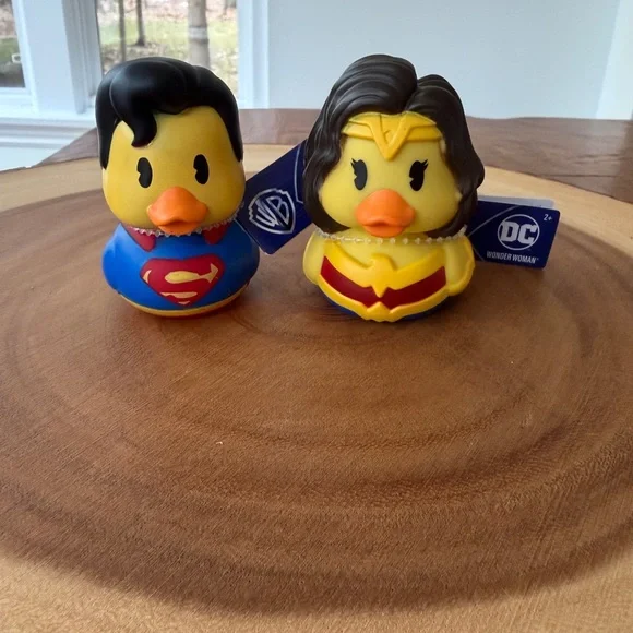 DC Comics Wonder Woman & Superman Rubber Duck Bath Toy Set - Yellow, Blue, Red - Picture 2 of 4
